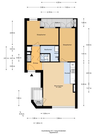 Floorplan - Insulindeweg, 1094 PE Amsterdam